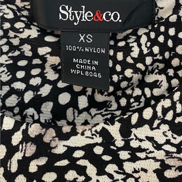 Style & Co Animal Print Ruffle Blouse Tank Sleeveless Women Size XS HSH - Picture 6 of 7